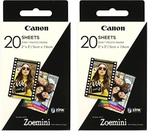 Papel adesivo fotográfico Canon IVY ZINK 2 x 3, pacote de 20 folhas