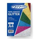 Papel adesivo glitter A4 180g pacote com 10 folhas - Menno