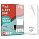 Papel adesivo JOYEZA Premium Vinyl Clear 25 folhas à prova d'água