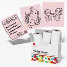 Papel adesivo térmico Phomemo rosa para M02/M02 Pro/M02S/P2S
