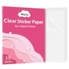 Papel adesivo transparente imprimível WeLiu 8,5x11 - 15 folhas