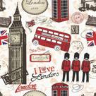 Papel Adesivo Vinil Londres soldados fundo Branco - Fosco