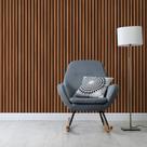 Papel Auto Adesivo De Parede Decorativo Tipo Madeira Gesso Ripado Lavável 45Cm x 5M
