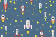 Papel Autoadesivo Contact Foguete Espacial 5m x 45cm