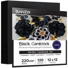 Papel cartolina Sanzix Preto 12x12 220gsm 120 folhas