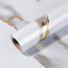Papel contact adesivo Yun-aeon Mármore Branco e Dourado 40 x 200 cm