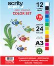 Papel Criativo Color Set A3 12 cores 110g Scrity
