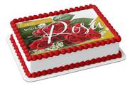 Papel De Arroz P/ Bolo Bodas De Rosa 17 Anos De Casamento