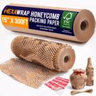 Papel de embalagem HEXAWRAP Honeycomb 15x91m com corda e adesivos