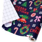 Papel de embrulho BIOBROWN Pixel Christmas Papai Noel Design