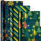 Papel de embrulho de Natal MAYPLUSS 43x305 cm 3 rolos metálicos