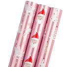 Papel de embrulho de Natal MAYPLUSS Pink Metallic Foil 43x305 cm