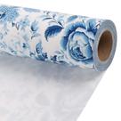 Papel de embrulho floral BIOBROWN Jumbo Roll 30cm x 10m Azul Branco