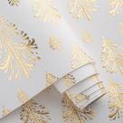 Papel de embrulho Flyhill Kraft 43x10m em ouro branco de Natal