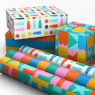 Papel de embrulho Hallmark Birthday, pacote com 3, 45 pés quadrados no total