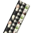 Papel de embrulho Hallmark Black Christmas 3 Rolls 120m²