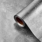 Papel de embrulho Jecery Embossed Floral Foil 15,7 polegadas x 14 m de prata
