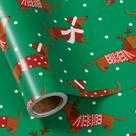 Papel de embrulho LeZakaa Christmas Dachshund, rolo de 43x10 m