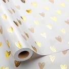 Papel de embrulho MAYPLUSS Foil Hearts 43cm x 10m Golden Heart