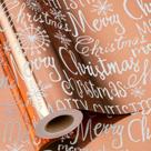 Papel de Embrulho MAYPLUSS Foil Natalino - Ouro Rosa - 43cm x 10m