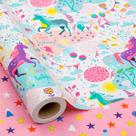 Papel de embrulho MAYPLUSS Pink Unicorn 17 polegadas x 10 m