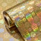 Papel de embrulho Retrify Gold Snowflake 43x10 m holográfico
