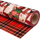 Papel de embrulho Ulmasinn 43cmx10m, manta de Papai Noel de dupla face