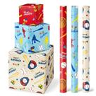 Papel de embrulho WERNNSAI Baseball 3 Rolls 43 cm x 3 m Boy Birthday