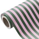 Papel de embrulho WRAPAHOLIC Mini Roll 43 cm x 10 m com listra verde/rosa Papel de embrulho WRAPAHOLIC Mini Roll 43 cm x 10 m com listra verde/rosa