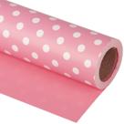 Papel de embrulho WRAPAHOLIC reversível rosa de bolinhas 10m