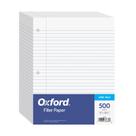 Papel de enchimento Oxford 3 Hole Punch, 500 folhas de largura, pautado