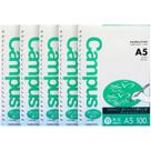 Papel de escrita KOKUYO Campus A5 Plain Sarasara, pacote de 100 folhas