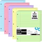 Papel de folha solta Koogel, 5 cores, 500 folhas de largura, pautado