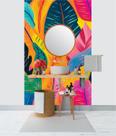 Papel de Parede 3D Painel 1,5M Folha Bananeira Decorada Jadim Realista Auto Colante Lavável