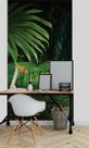Papel de Parede 3D Painel 1M Folhas Floresta Tropical Vivo Folhagem Auto Colante Vinílico Lavável