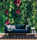 Papel de Parede 3D Painel 2,5M Folhas Macro Verde vivo Folhagem Auto Colante Vinílico Lavável