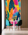 Papel de Parede 3D Painel 2M Folha Bananeira Decorada Jadim Realista Auto Colante Lavável