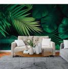 Papel de Parede 3D Painel 3M Folhas Bananeiras Esverdeada Adesivo realista Lavável Auto Colante