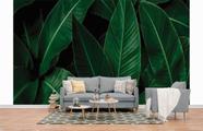 Papel de Parede 3D Painel 4M Folhas Bananeiras Realistas Adesivo realista Lavável Auto Colante