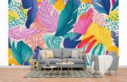 Papel de Parede 3D Painel 4M Folhas Tropicais Decoradas Adesivo realista Lavável Auto Colante