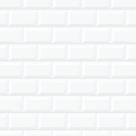 Papel de Parede 3D Tijolos Metrô Branco 57x270cm Papel de Parede 3D Tijolos Metrô Branco 57x270cm