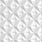 Papel de Parede Adesivo 3D Efeito Triangulo Branco e Cinza 2,50M Quarto Sala Escritório
