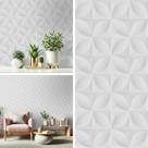 Papel de Parede Adesivo 3D Geometrico Gelo 5 Metros x 0,45cm