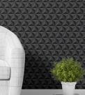 Papel de Parede Adesivo 3D Triângulos Preto Autocolante