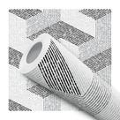 Papel de Parede Adesivo Abstrato Preto Cinza Geométrico Moderno Quarto Sala de Estar 12m
