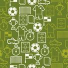 Papel De Parede Adesivo Apel Futebol Simbolos Sala