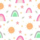 Papel De Parede Adesivo Arco Iris Sol Flor Quarto Infantil 3m Papel De Parede Adesivo Arco Iris Sol Flor Quarto Infantil 3m