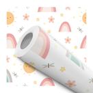 Papel De Parede Adesivo Arco Iris Sol Flor Quarto Infantil 5m Papel De Parede Adesivo Arco Iris Sol Flor Quarto Infantil 5m