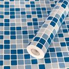 Papel De Parede Adesivo Auto Colante 5 Metros Pastilha Azul