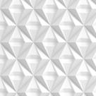 Papel De Parede Adesivo Autocolante 3D Triângulos Branco e Cinza